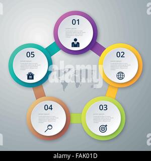 Vector illustration infographie cinq options Illustration de Vecteur