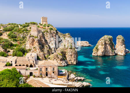 Tonnara di Scopello, Scopello, Castellammare del Golfo, province de Trapani, Sicile, Italie Banque D'Images