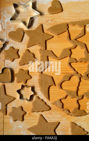 Ingrédients pour les biscuits de Noël et d'épices Banque D'Images