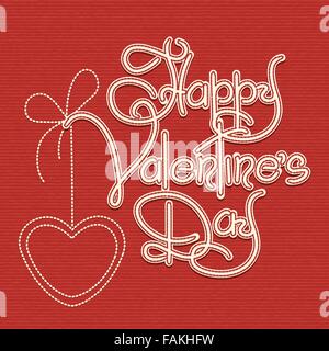 Valentines Day Retro lettrage dessiné à la main. Illustration de Vecteur