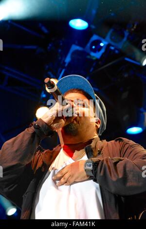 David Jude Jolicoeur, Trugoy, Del la Soul, scène en plein air, WOMAD 2015, Wiltshire, Angleterre, Royaume-Uni, GB. Banque D'Images