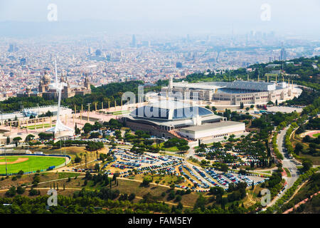 Vue générale de la zone olympique de Montjuïc. Barcelona Banque D'Images