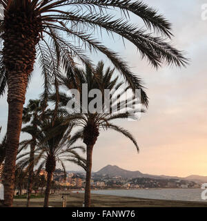 Playa de la Malagueta, à Malaga, Espagne Banque D'Images