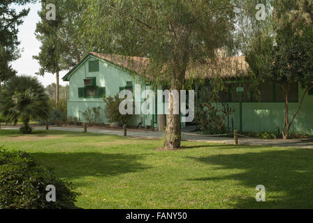 Maison d'habitation de David Ben Gourion, premier Premier Ministre d'Israël, 1886-1973, maintenant un musée, le kibboutz Sdé Boker, Néguev Banque D'Images