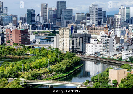 Vue de dessus, les districts, Osaka, Japon Banque D'Images