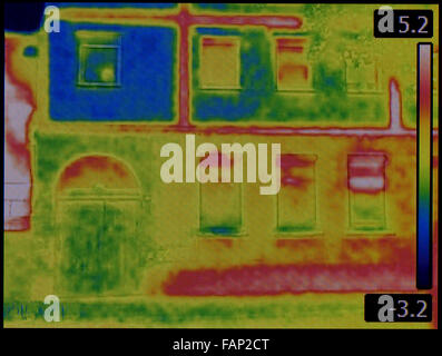 Façade de l'écran Image thermique fuite Banque D'Images