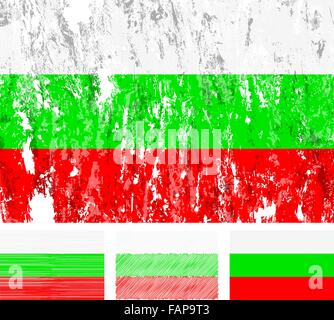 Bulgarie grunge flag mis sur un fond blanc. Vector illustration. Illustration de Vecteur