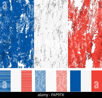 France grunge flag mis sur un fond blanc. Vector illustration. Illustration de Vecteur