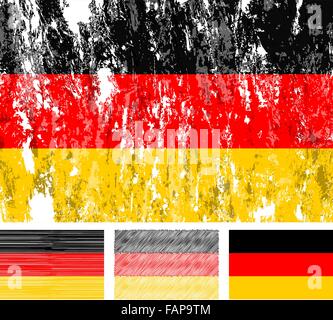 Allemagne grunge flag mis sur un fond blanc. Vector illustration. Illustration de Vecteur