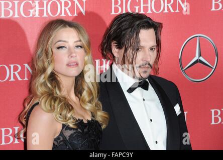 Palm Springs, CA. 2 Jan, 2016. Entendu ambre, Johnny Depp aux arrivées pour le 27e Festival International du Film de Palm Springs Palm Springs, la remise des prix de la Convention Center, Palm Springs, CA, le 2 janvier 2016. Credit : Elizabeth Goodenough/Everett Collection/Alamy Live News Banque D'Images