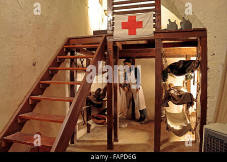 Poste de secours à l'intérieur de fort de Vaux, Verdun, Lorraine, France. Banque D'Images