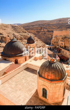 Dans les dômes Mar Saba monastère grec-orthodoxe Banque D'Images