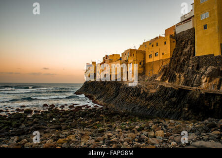 El Roque vieille ville sur la partie nord de l'île de Gran Canaria le matin Banque D'Images