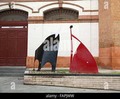 Sculpture à l'extérieur de l'arènes de Malaga Espagne Banque D'Images