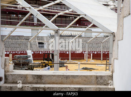 À l'intérieur de l'arène à Malaga, Espagne Banque D'Images