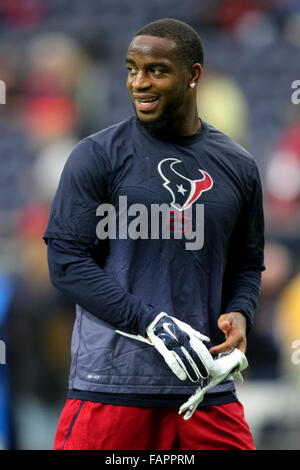 Houston, TX, USA. 06Th Jan, 2016. Évoluait Kareem Jackson Houston Texans (25) à l'échauffement arborant avant le match de saison régulière de la NFL entre les Houston Texans et les Jacksonville Jaguars de NRG Stadium à Houston, TX. Image Crédit : Erik Williams/Cal Sport Media/Alamy Live News Banque D'Images