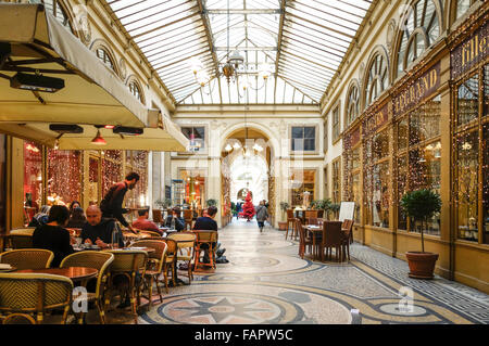 Restaurant du passage couvert Galerie Vivienne près de Palais Royal, galerie, Paris, France. Banque D'Images