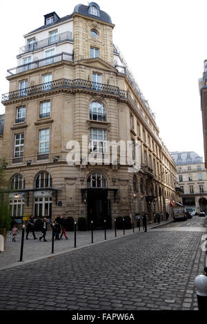 Entrée Grand Hôtel du Palais Royal, façade, Paris, France. Banque D'Images