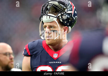 Houston, TX, USA. 06Th Jan, 2016. La défensive des Houston Texans fin J.J. Watt (99) avant le match de saison régulière de la NFL entre les Houston Texans et les Jacksonville Jaguars de NRG Stadium à Houston, TX. Image Crédit : Erik Williams/Cal Sport Media/Alamy Live News Banque D'Images