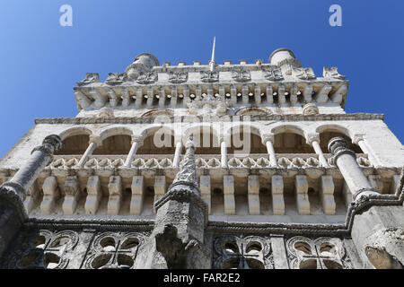 Détails de la tour de Belem à Lisbonne, Portugal Banque D'Images