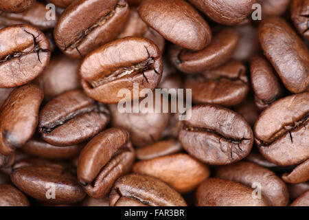 Grains à café expresso Arabica haricot background Banque D'Images