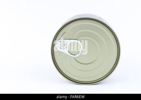 Close-up tin can isolé sur fond blanc, stock photo Banque D'Images