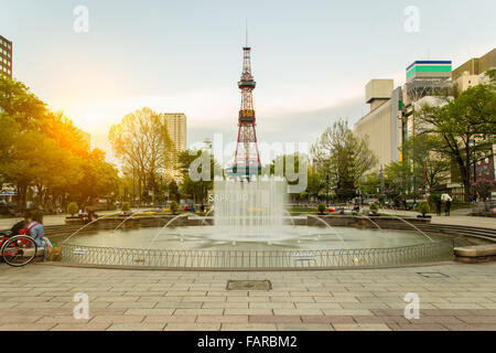 Tour de télévision de Sapporo à Sapporo, Hokkaido, Japon Banque D'Images