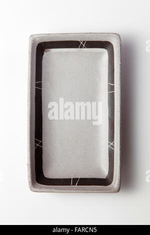 Dîner blanc propre plaque avec ombre portée Banque D'Images