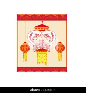 Festival de mi-automne - carte de poissons koi Illustration de Vecteur