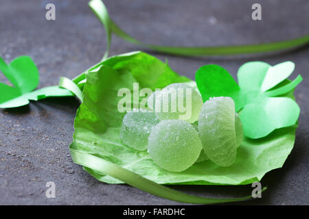 Les gelées de fruits maison vert marmelade de jujube avec saveur de menthe Banque D'Images