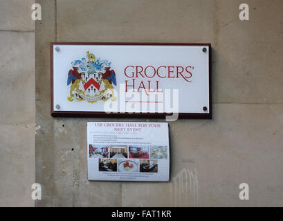 Grocers hall,accueil d'une des anciennes guildes de Londres Banque D'Images