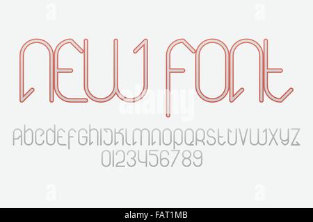 Ensemble d'élégant, lettres de l'alphabet et de chiffres isolé sur fond blanc. vecteur, contemporain type de polices Illustration de Vecteur