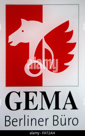 Markenname : 'Gema", Berlin. Banque D'Images