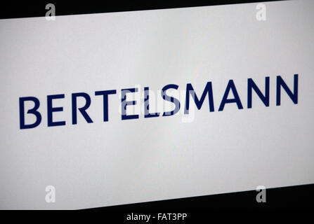 Markenname : 'Bertelsmann", Berlin. Banque D'Images