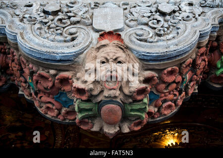 Partie de la façade baroque de l'El Capitan Theatre, un film restauré palace sur Hollywood Boulevard Banque D'Images