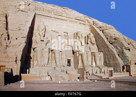 Abu Simbel, Temple de Ramsès II, la Nubie, le sud de l'Egypte Banque D'Images