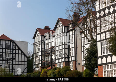 Mock Tudor Maisons à Highgate, Londres, UK (Holly Lodge Estate) Banque D'Images