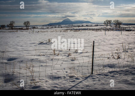 Paysage de neige immense, dormir Ute Mountain, le sud-ouest du Colorado Banque D'Images