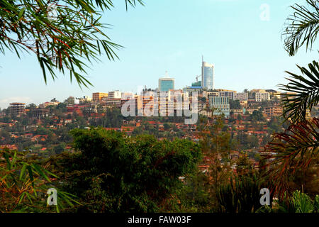 Le centre-ville de Kigali, Rwanda, entourée d'arbres Banque D'Images