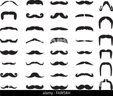 Moustache vector icon set Illustration de Vecteur