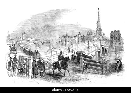 Voir d'Ayr, 1844, Naissance de Robert Burns, Illustrated London News Juillet 1844 ; noir et blanc Illustration ; Banque D'Images