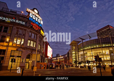 Printworks et l'Arndale Centre sur Corporation Street dans le centre-ville de Manchester, Angleterre, Royaume-Uni. Banque D'Images