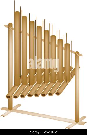 Une illustration de l'Indonésie traditionnel Instrument de musique, l'Angklung Musical isolé sur fond blanc Illustration de Vecteur