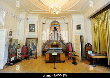 La Chambre de l'empereur Haile Selassie, Musée ethnographique de l'Institut des études éthiopiennes, l'Université d'Addis-Abeba, Kechene, Addis-Abeba, Ethiopie Banque D'Images