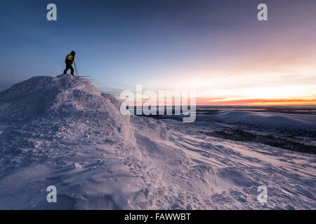 Au sommet du Sokosti est tombé dans le parc national Urho Kekkonen, Sodankylä, Laponie, Finlande, Europe, UNION EUROPÉENNE Banque D'Images