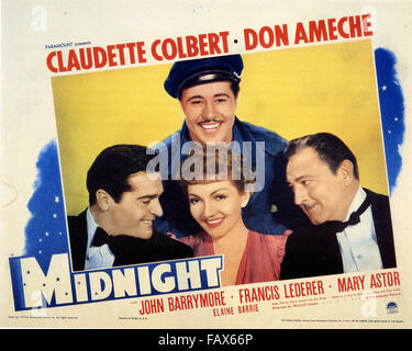 Minuit, 1939 Paramount Pictures film avec Claudette Colbert et Don Ameche Banque D'Images