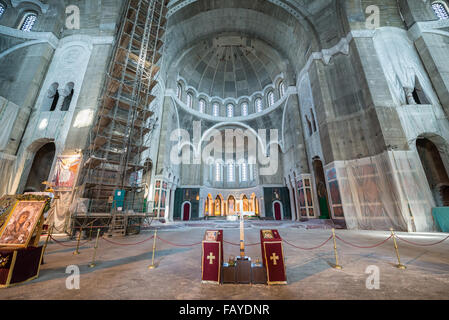 De l'intérieur non fini dans l'église Saint Sava de Vracar plateau, Belgrade, Serbie - l'une des plus grandes églises orthodoxes dans le monde Banque D'Images