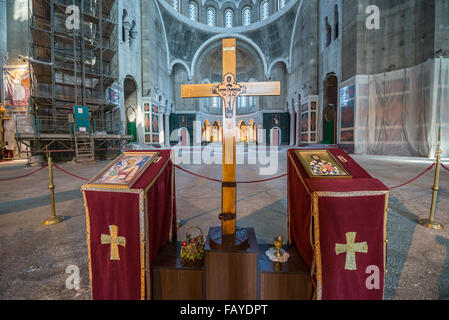 De l'intérieur non fini dans l'église Saint Sava de Vracar plateau, Belgrade, Serbie - l'une des plus grandes églises orthodoxes dans le monde Banque D'Images