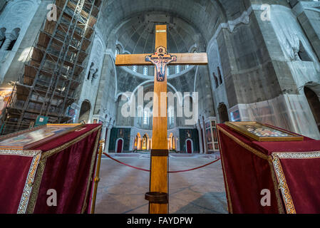 De l'intérieur non fini dans l'église Saint Sava de Vracar plateau, Belgrade, Serbie - l'une des plus grandes églises orthodoxes dans le monde Banque D'Images