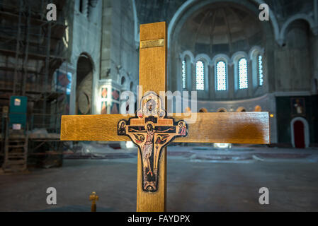 De l'intérieur non fini dans l'église Saint Sava de Vracar plateau, Belgrade, Serbie - l'une des plus grandes églises orthodoxes dans le monde Banque D'Images